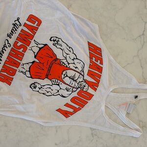 Gymshark Heavy Duty Tank Top - White and Orange